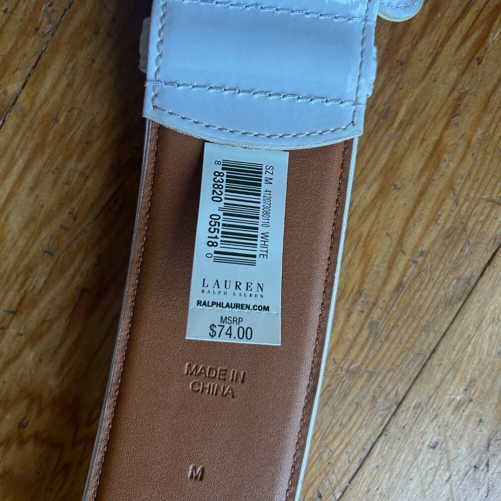 ACCEPTING ALL REASONABLE OFFERS! Ralph Lauren White Wide Leather Waist Belt - Picture 12 of 13
